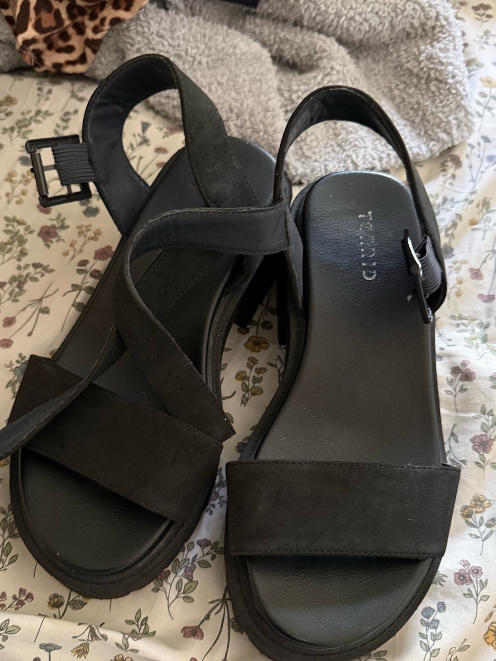 torrid Black Crisscross Slingback Platform Sandals